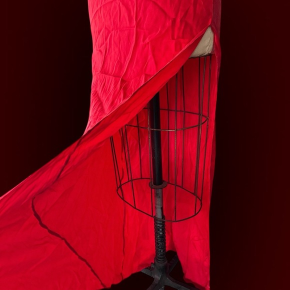 Vintage Y2K Victorias Secret Red Silk Black Lace Maxi Slip Dress NWT - Picture 9 of 13